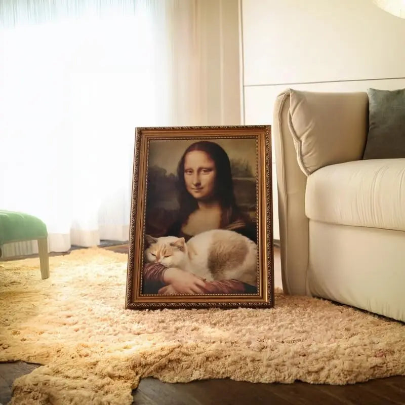 Mona Lisa Cat Scratcher Bed Art 4D Oil Painting