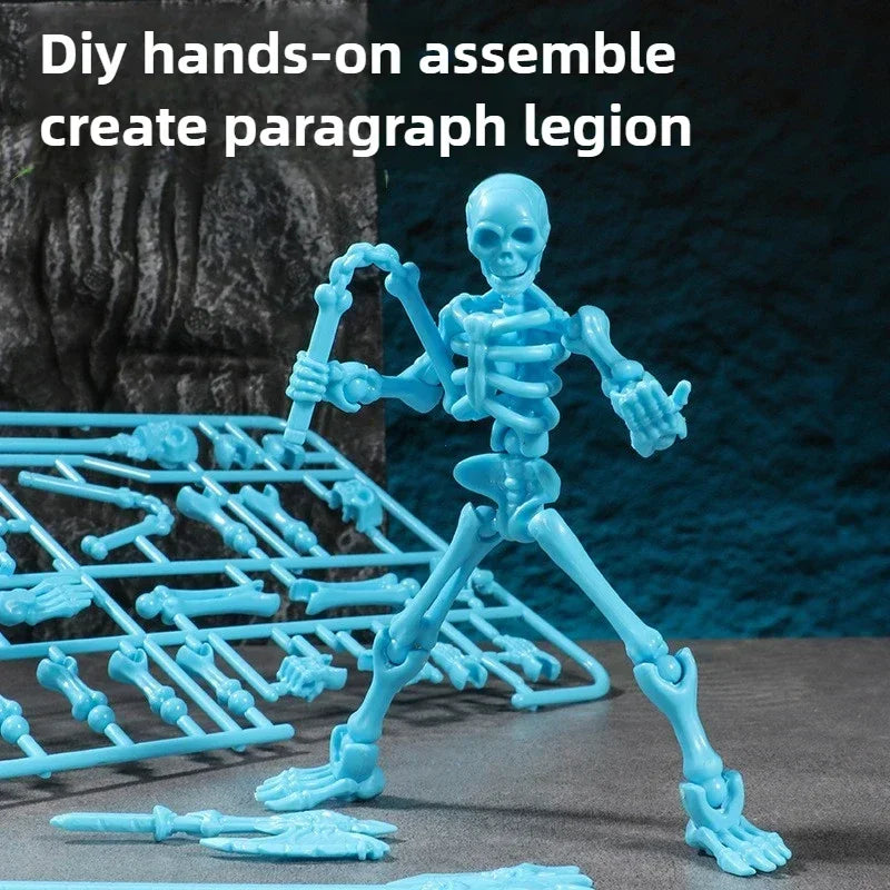 3D Skull Model Assembly Toy Multi-Articulable Skull and Bone Puppet Decoration Action Figures