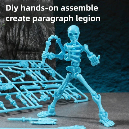 3D Skull Model Assembly Toy Multi-Articulable Skull and Bone Puppet Decoration Action Figures