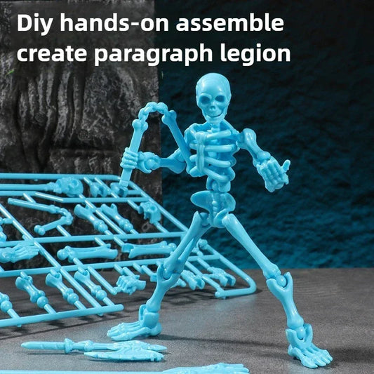3D Skull Model Assembly Toy Multi-Articulable Skull and Bone Puppet Decoration Action Figures