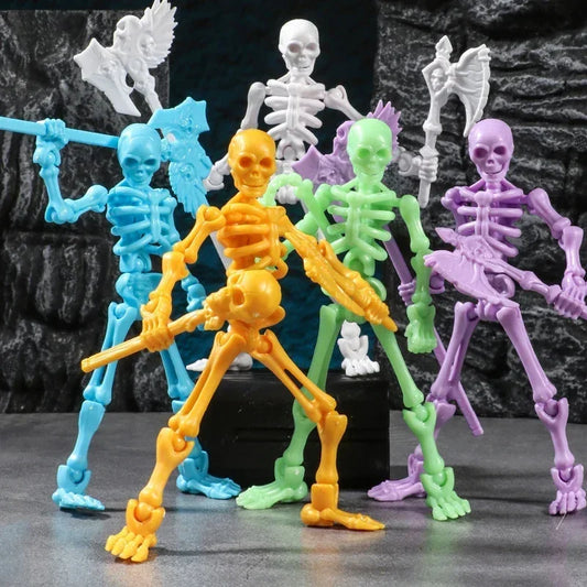 3D Skull Model Assembly Toy Multi-Articulable Skull and Bone Puppet Decoration Action Figures