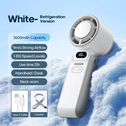 5 Gear Wind,4000mAh Battery Operated, Up to 10 Working Hours, 3 IN 1 Hand Fan Rechargeable with Air Turbo Tech Cooling Fan for Outdoor Activities and Travel.