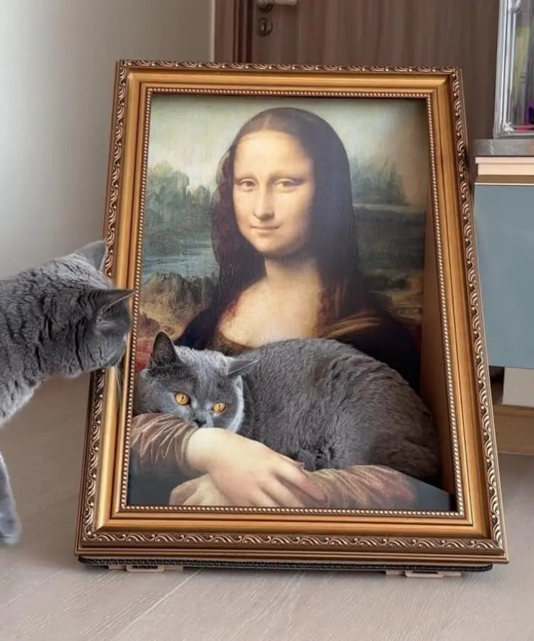 Mona Lisa Cat Scratcher Bed Art 4D Oil Painting