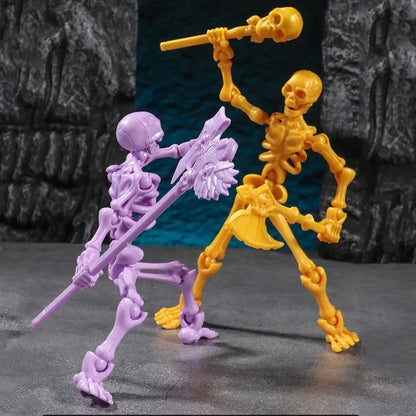 3D Skull Model Assembly Toy Multi-Articulable Skull and Bone Puppet Decoration Action Figures