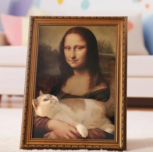 Mona Lisa Cat Scratcher Bed Art 4D Oil Painting