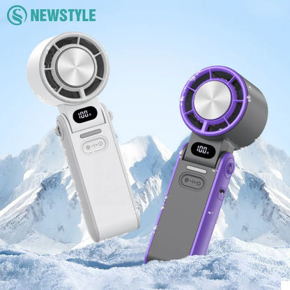 5 Gear Wind,4000mAh Battery Operated, Up to 10 Working Hours, 3 IN 1 Hand Fan Rechargeable with Air Turbo Tech Cooling Fan for Outdoor Activities and Travel.