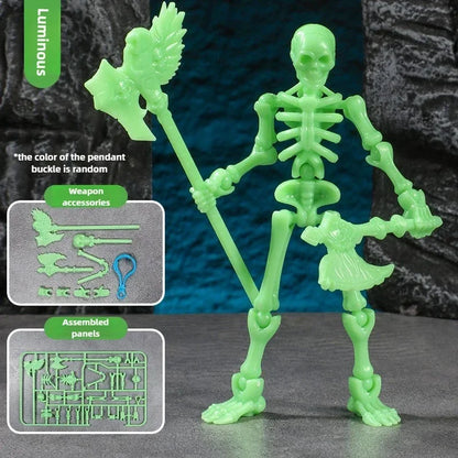 3D Skull Model Assembly Toy Multi-Articulable Skull and Bone Puppet Decoration Action Figures
