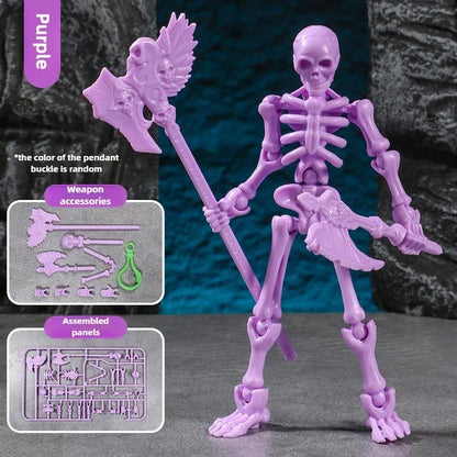 3D Skull Model Assembly Toy Multi-Articulable Skull and Bone Puppet Decoration Action Figures