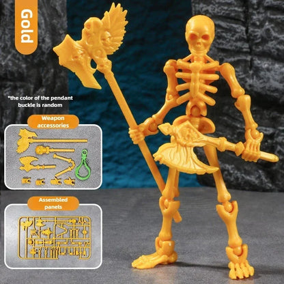 3D Skull Model Assembly Toy Multi-Articulable Skull and Bone Puppet Decoration Action Figures